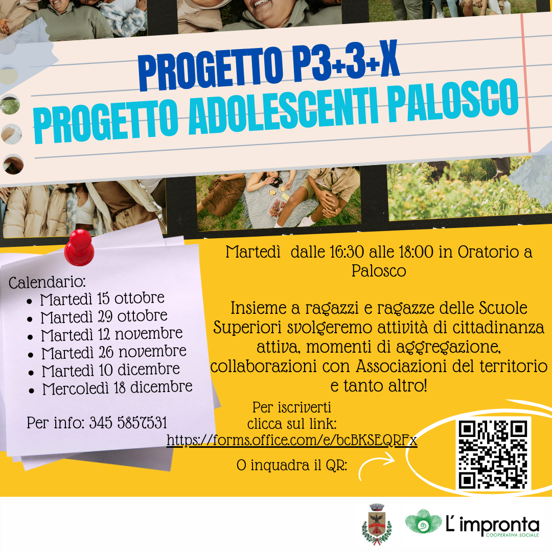 SI RIPARTE! Progetto p3+3+X - Progetto adolescenti Palosco